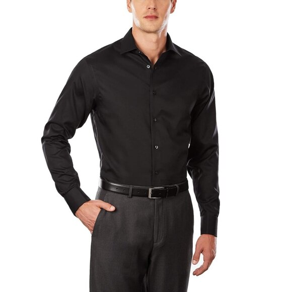 NEW Calvin Klein Men's M Black Dress Shirt Regular Fit - Picture 1 of 7